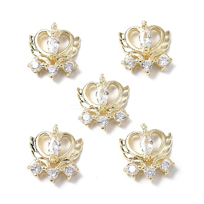 Brass Micro Pave Clear Cubic Zirconia Cabochons KK-A174-19G-1