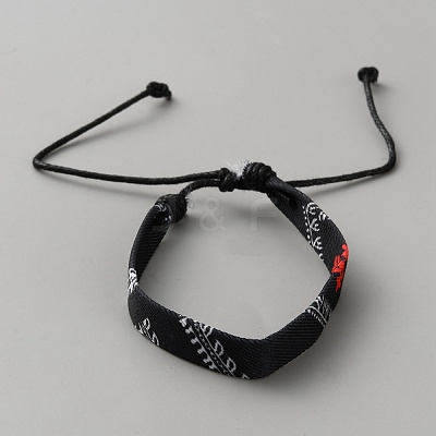 Ethnic Style Polyester Cord Braided Bracelets for Men Women BJEW-WH0022-66C-1