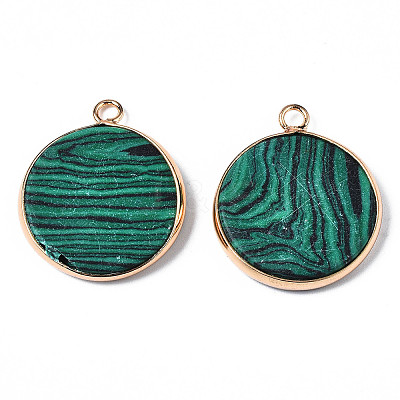 Synthetic Malachite Pendants X-G-Q998-010E-1-1