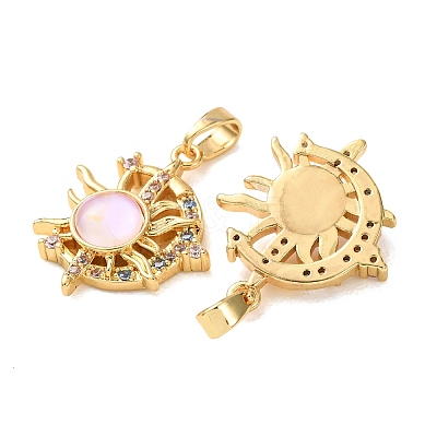 Brass Micro Pave Colorful Cubic Zirconia Pendants KK-A304-22G-1