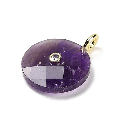 Natural Amethyst Faceted Pendants G-A287-02G-03-1