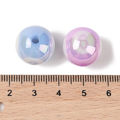 10Pcs UV Plating Colours Acrylic Beads OACR-S146-01C-1