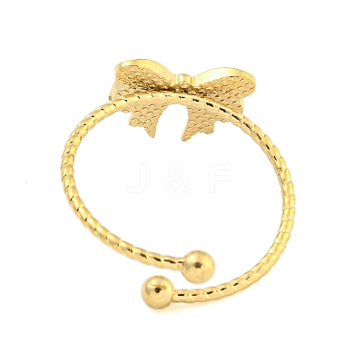 Ion Plating(IP) 304 Stainless Steel Open Cuff Rings for Women RJEW-S409-01G-01-1