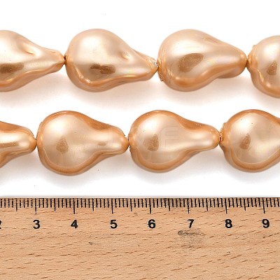 Electroplate Porcelain Beads Strands BSHE-C009-04B-1