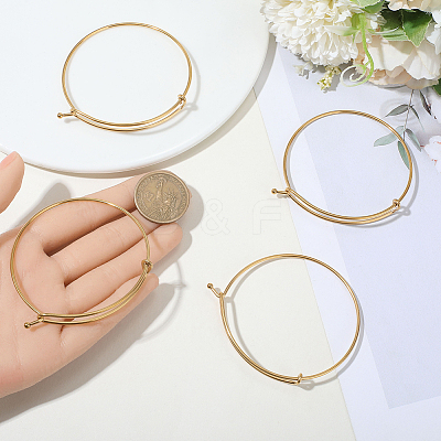 6Pcs Adjustable 304 Stainless Steel Expandable Bangle Making STAS-BBC0008-41-1