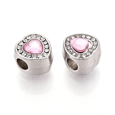 Rack Plating Alloy Rhinestone European Beads FIND-N011-06P-1