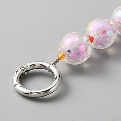 Beads in Beads Style Faceted Acrylic Chain Bag Straps PURS-WH0001-52G-1