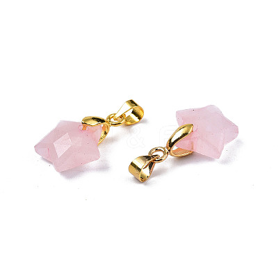 Natural Rose Quartz Charms X-G-N326-142-09-1