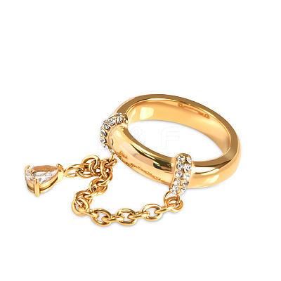304 Stainless Steel Micro Pave Clear Cubic Zirconia Finger Rings FS-WGB0E10-03-1