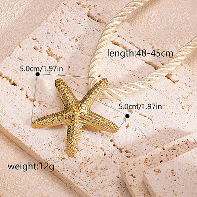 Ocean 304 Stainless Steel Pendant Twisted Acrylic Fiber Cord Necklaces for Women WG0C7DD-05-1