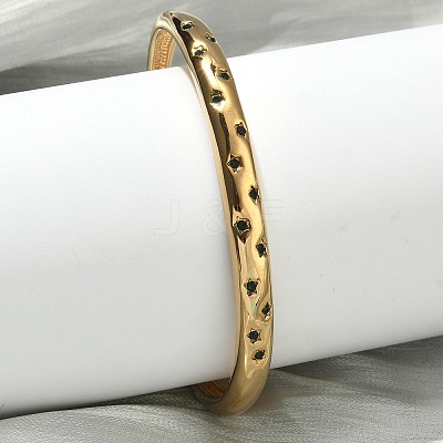 304 Stainless Steel Rhinestone Cuff Bangles for Women BJEW-D456-03G-01-1
