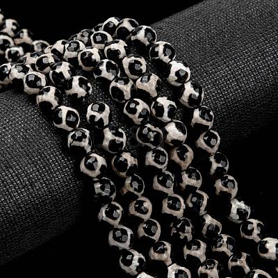 Tibetan Style Turtle Back Pattern dZi Beads X-G-H1454-1-1
