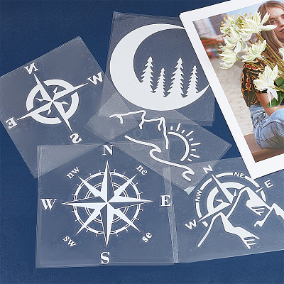 5 Sheets 5 Styles PVC Waterproof Stickers DIY-GF0006-27-1