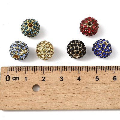 Alloy Rhinestone Beads RB-A034-10mm-G-1