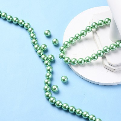 Eco-Friendly Dyed Glass Pearl Round Beads Strands HY-A002-12mm-RB008N-1
