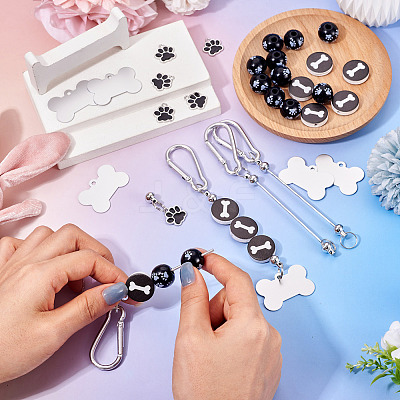 DIY Paw Print Keychain Making Kits DIY-TA0013-74-1