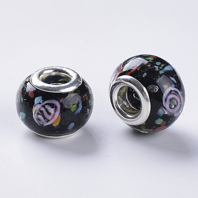 Handmade Lampwork European Beads LAMP-S193-009L-1