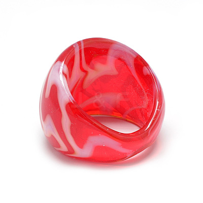 Handmade Lampwork Wide Band Finger Rings RJEW-T002-01-B-1