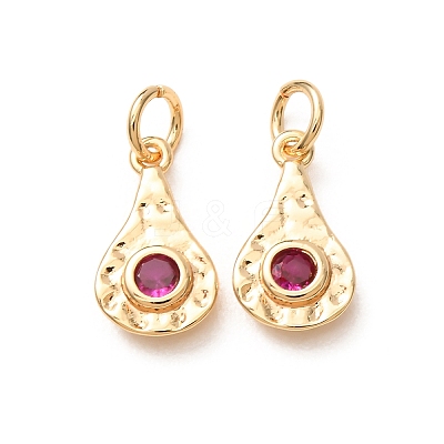 Brass Micro Pave Cubic Zirconia Charms CU-K002-42G-A-1