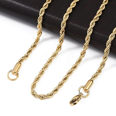 304 Stainless Steel Rope Chain Necklaces NJEW-F226-03G-04-1