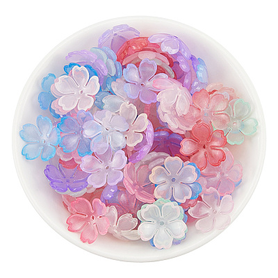 180Pcs Transparent Imitation Jelly Acrylic Bead Caps JACR-PA0001-01-1