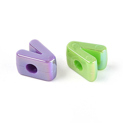 UV Plating Opaque Acrylic European Beads OACR-M027-03V-1