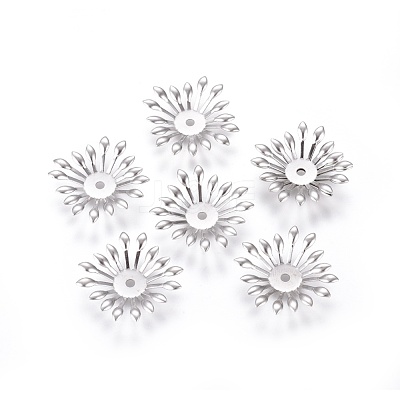 Tarnish Resistant Multi-Petal 316 Surgical Stainless Steel Bead Caps X-STAS-G196-03P-1