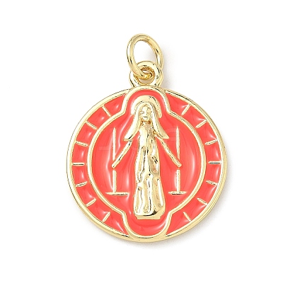 Brass Enamel Pendants KK-H255-05G-03-1