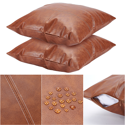 Square Imitation Leather Pillow Case AJEW-WH20006-406B-1