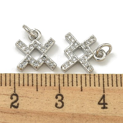 Rack Plating Brass Micro Pave Cubic Zirconia Pendants KK-K386-02F-P-1