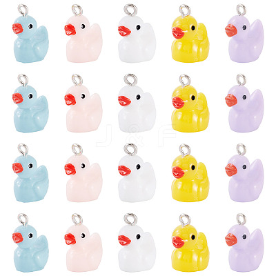 20Pcs Opaque Resin Pendants RESI-TADJ0001-09-1