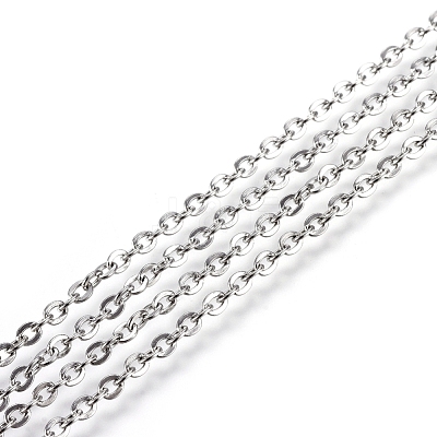 Non-Tarnish 3.28 Feet 304 Stainless Steel Cable Chains X-CHS-F003-09P-D-1