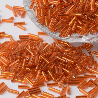 Silver Lined Glass Bugle Beads SEED-K001-A02-1-1