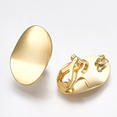 Brass Clip-on Earring Findings X-KK-T038-246G-1