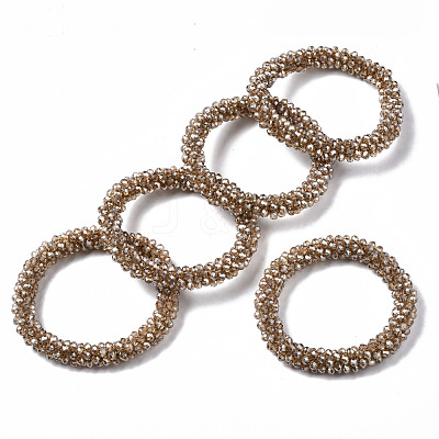 Faceted Transparent Glass Beads Stretch Bracelets BJEW-S144-002B-03-1