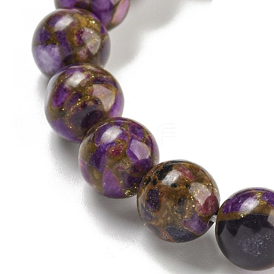 Round Synthetic Gold Clinquant Stone Stretch Bracekets G-P549-02A-05-1