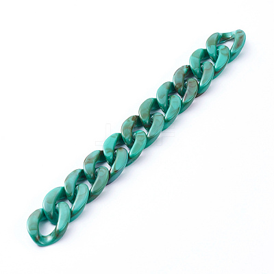Handmade Acrylic Curb Chains AJEW-JB00679-01-1