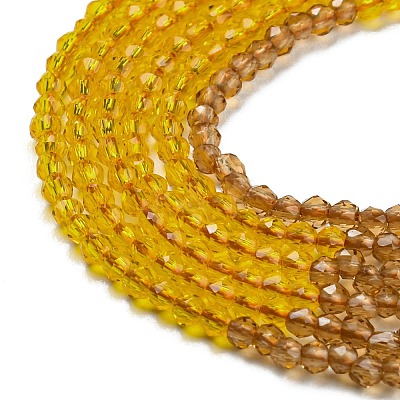 Transparent Gradient Color Glass Beads Strands GLAA-H021-01A-35-1