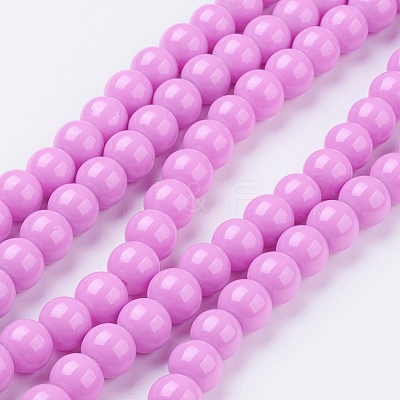 Painted Glass Bead Strands DGLA-S071-8mm-35-1
