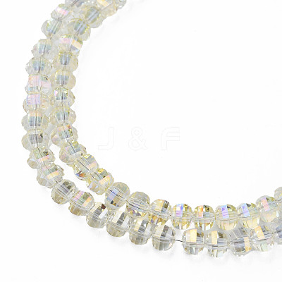 Electroplate Transparent Glass Beads Strands EGLA-N002-30-C10-1