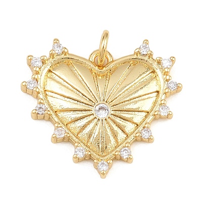 Brass Micro Pave Clear Cubic Zirconia Pendants KK-L275-71K-G-1