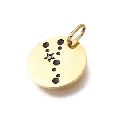 Twelve Constellations 304 Stainless Steel Enamel Pendants STAS-A148-01G-04-1