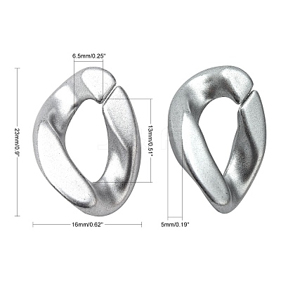 Opaque Spray Painted Acrylic Linking Rings OACR-S021-19B-B02-1