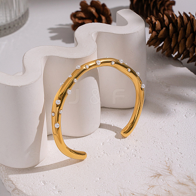 304 Stainless Steel Cuff Bangles for Women CB8538-1