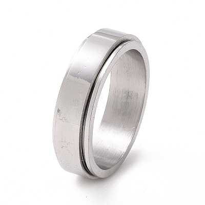 Non-Tarnish 201 Stainless Steel Plain Rotating Fidget Band Ring RJEW-I089-19P-1
