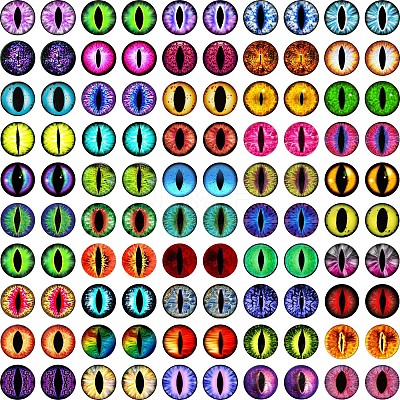 Printed Transparent Glass Cabochons GL-CBAA22A-11-1