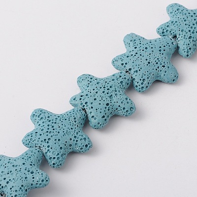 Star Synthetic Lava Rock Beads Strands G-N0099-14-1