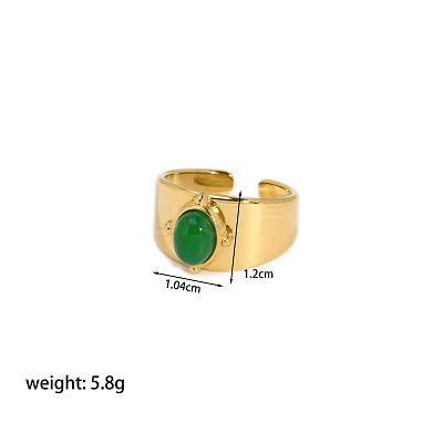Oval Natural Green Aventurine Ring IR1864-2-1