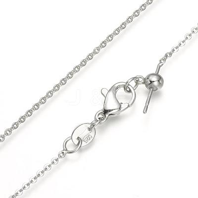 Brass Cable Chain Necklaces NJEW-E151-03P-1