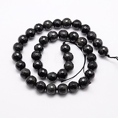 Natural Obsidian Beads Strands X-G-G549-6mm-02-1